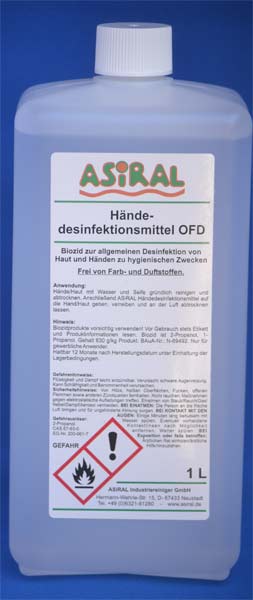H�ndedesinfektion Standardl�sung 1.0l , ASiRAL  H�ndedesinfektion auf Lager,Biozid, sofort lieferbar</p>Hand disinfection standard solution 1.0l, ASiRAL hand disinfection in stock,Biocide</p>Laborbedarf,Desinfektion,H�ndedesinfektion