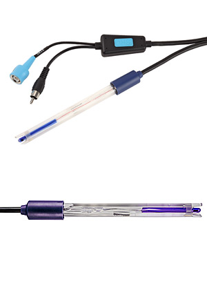 pH-Kunststoffelektrode 201T DHS, mit T-Fhler und festem BNC-Kabel, DHS-Funktion<br>Plastic pH electrode 201T DHS, with T-sensor and fixed BNC cable, DHS function<br>Laborbedarf, pH-Elektroden