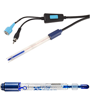 pH-Elektrode Flow T BNC DHS, f�r Ionenarme Medien und viskose Proben, mit festem BNC-Kabel und T-F�hler, DHS-Funktion</p>Flow T BNC DHS pH electrode, for low-ion media and viscous samples, with fixed BNC cable and T-probe, DHS function </p>Laborbedarf, pH-Elektroden