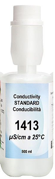 Leitf�higkeitsstandard  1413 �S/cm � 1% / 25�C, 500 ml Flasche</p>Conductivity standard 1413 �S / cm � 1% / 25 � C, 500 ml bottle</p>Laborbedarf, pH-Messung und Leitf�higkeitsmessung,Leitf�higkeitsstandards