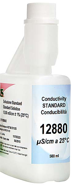 Leitf�higkeitsstandard 12.880 �S/cm � 1% / 25�C, 500 ml Flasche</p>Conductivity standard 12.880 �S / cm � 1% / 25 � C, 500 ml bottle</p>Laborbedarf, pH-Messung und Leitf�higkeitsmessung,Leitf�higkeitsstandards