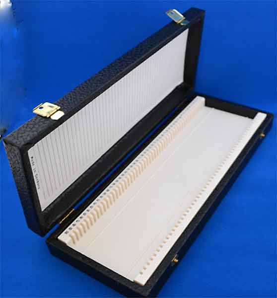 Aufbewahrungsksten fr 50 Objekttrger</p>Slide boxes, wooden frame,for 50 microslides</p>Laborbedarf,Mikroskopie,Objekttrgerksten